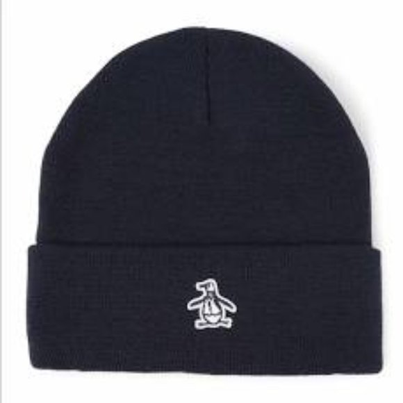 NWT Original Penguin Cuff Knit Black Beanie Hat - Picture 1 of 2